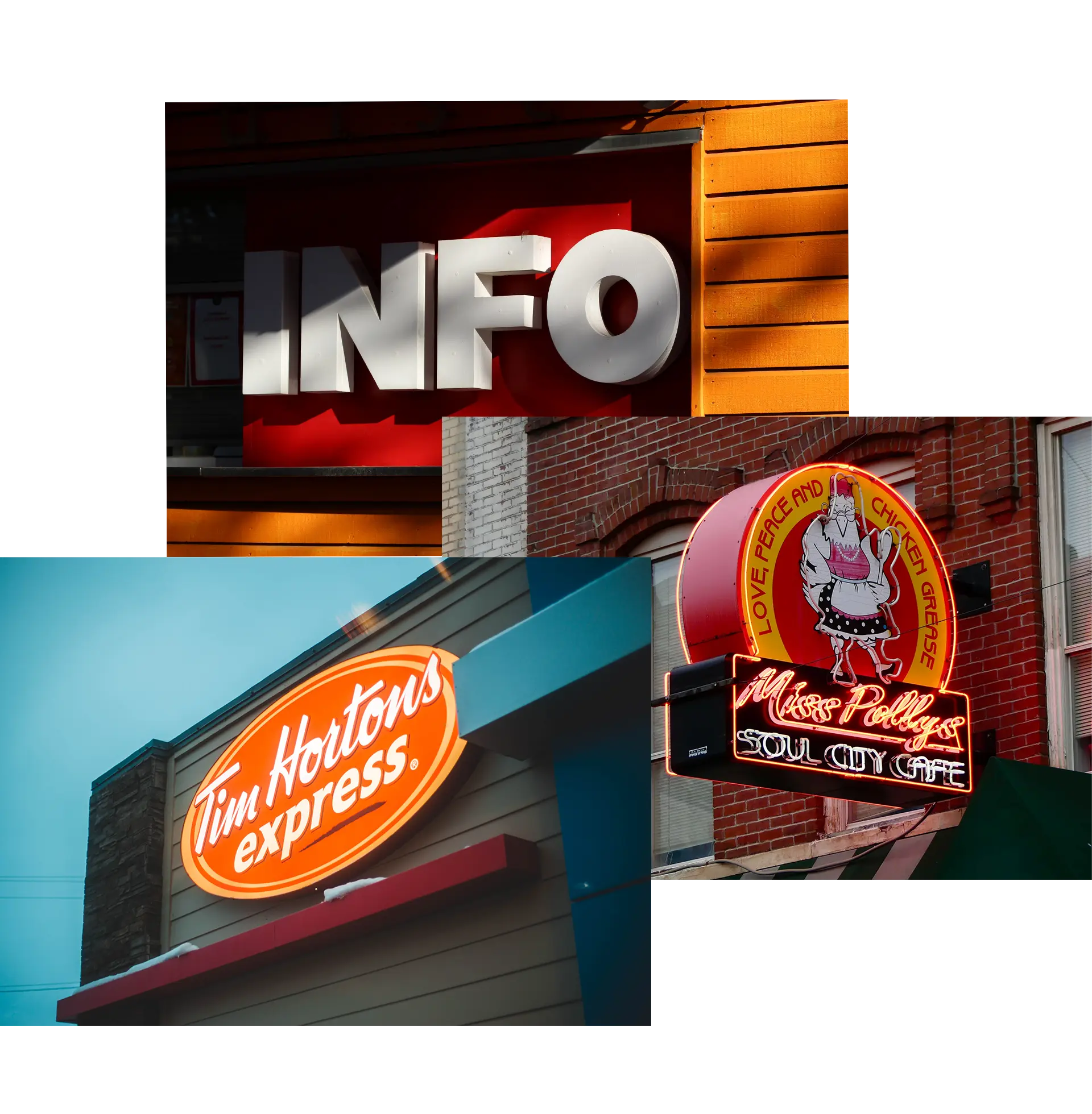 Beautiful redish signs, 3d and neon